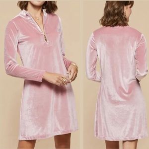 Spartina 449 Pink Velvet Long Sleeve Dress